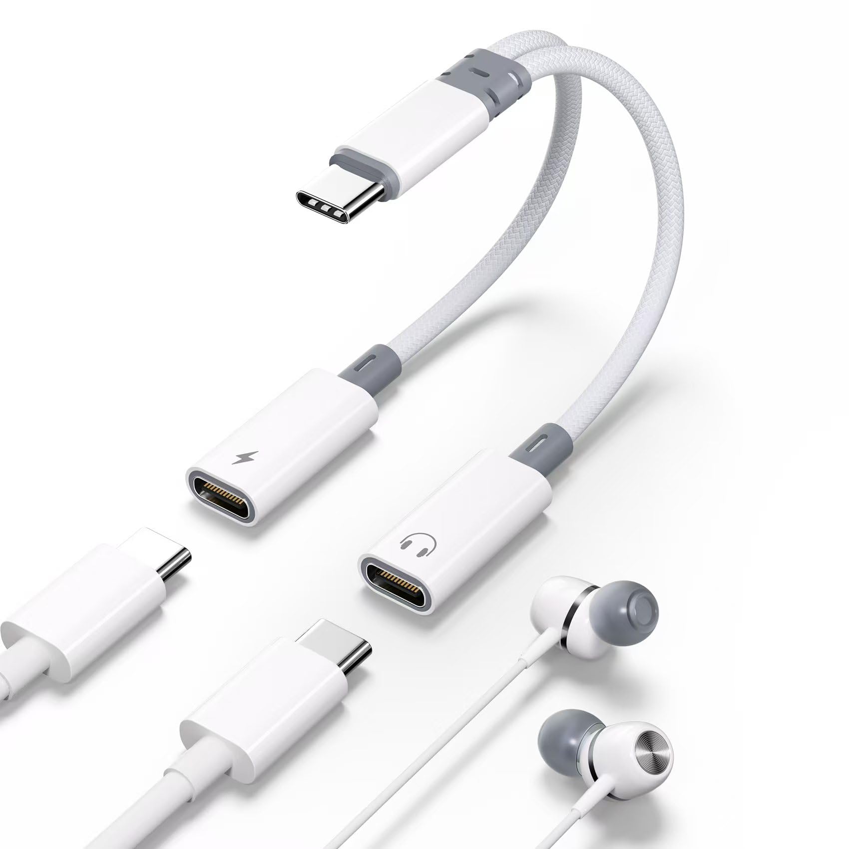 Verilux® USB C Splitter, Dual Headphone Adapter and USB C Charger, 2 in 1 Type Audio Cable with PD 60W Verilux® USB C Splitter, Dual Headphone Adapter and USB C Charger, 2 in 1 Type Audio Cable with PD 60W